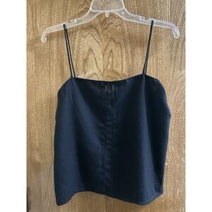 Vintage Clyde Crop Top Strappy Open Square Front Lightweight Blended Fabric 9/10